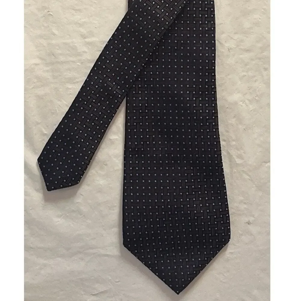 Tasso Elba Men's Tie All silk Neck-Tie - Brown & Blue - 57.5 x 3.25 - GOOD